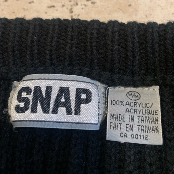 💜 V-Neck Black Cardigan with Pockets by SNAP - Size M/M - Picture 4 of 5